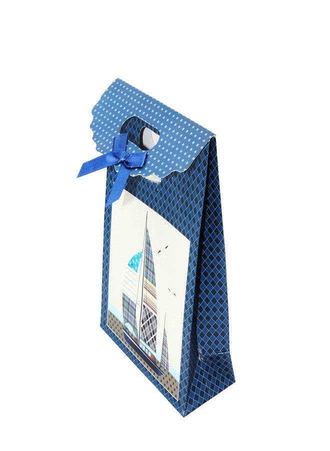 Jades : Printed Gift Bags Pack of 12 Medium (Blue) - Image 4